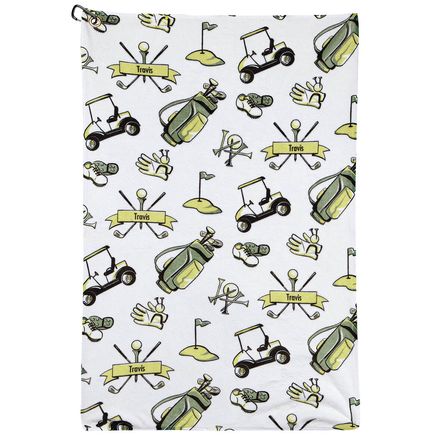 Personalized Golf Icons Golf Towel-375094