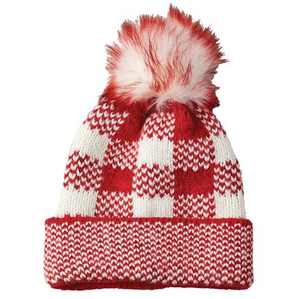 Check Beanie with Pom Pom-375434