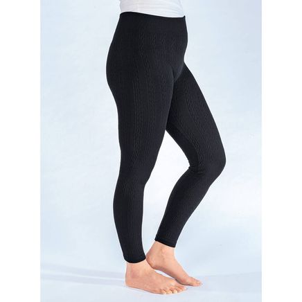 Cabled Fleece-Lined Leggings by Sawyer Creek™-375539
