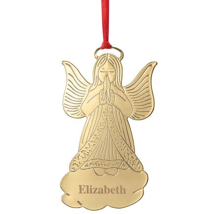 Personalized Goldtone Praying Angel Ornament-375756