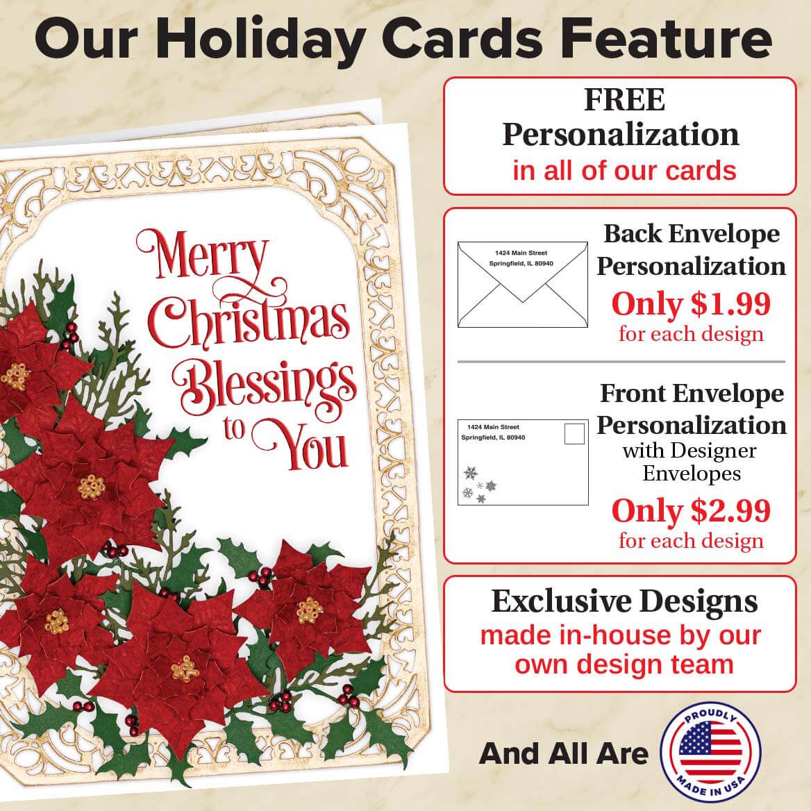 Personalized Stained Glass Cross Christmas Cards, Set of 20-377387