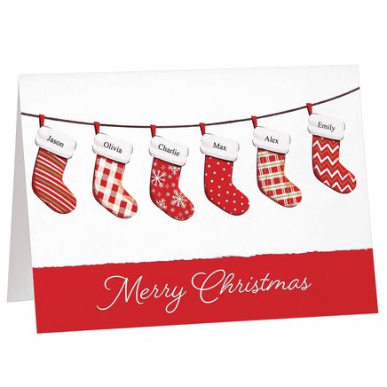 Personalized Family Stockings Christmas Cards, Set of 20-377672