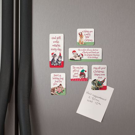 Christmas Cats Magnets, Set of 6-377763