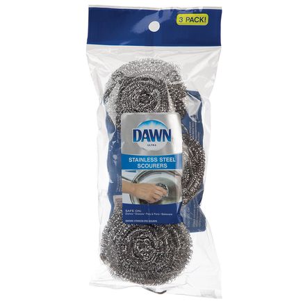 Dawn® Stainless Steel Scouring Pads, 3-Pack-378595