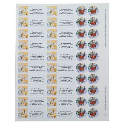 Personalized Sleigh Ride Address Labels and Seals, Set of 20-378746