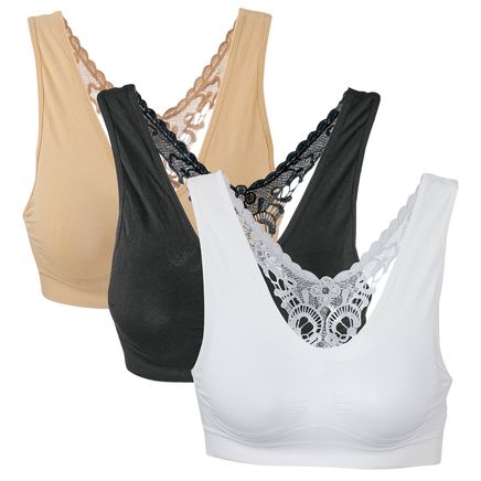 Seamless Lace Racerback Bra Assorted 3-Pack-379386
