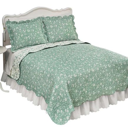 View product details for Reversible Floral Scroll Quilt Set