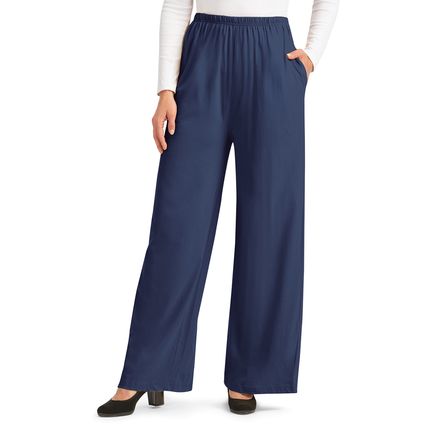 View product details for Wide Leg Knit Pants with Side Pockets