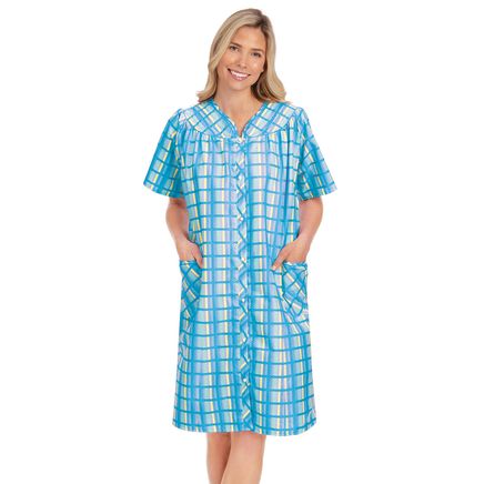 View product details for Plaid Snap-Front Robe By Collections Etc.™