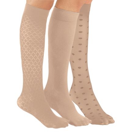 View product details for Stylish Compression Knee-Highs, 3 Pairs