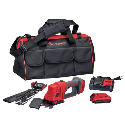 Mini Hedge Trimmer, Battery, Charger and Bag Set By LivingSURE™-380216