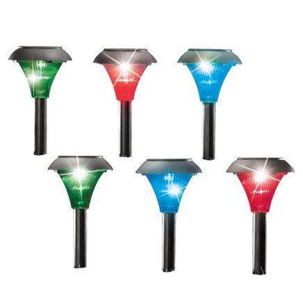 Color-Changing Solar Stakes, Set of 6-380355
