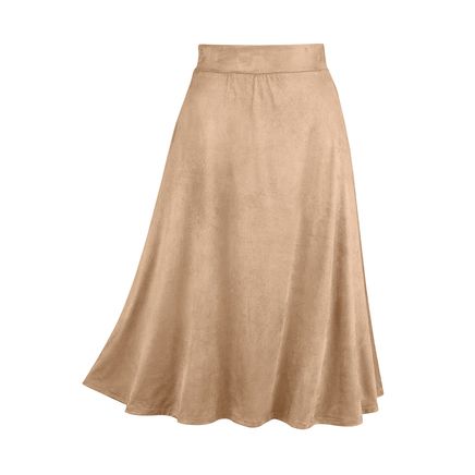 Faux Suede Full-Sweep Skirt-380450