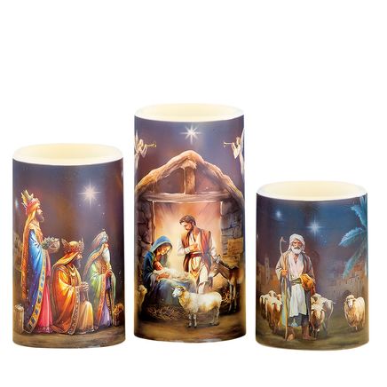 Nativity Candles, Set of 3-380686