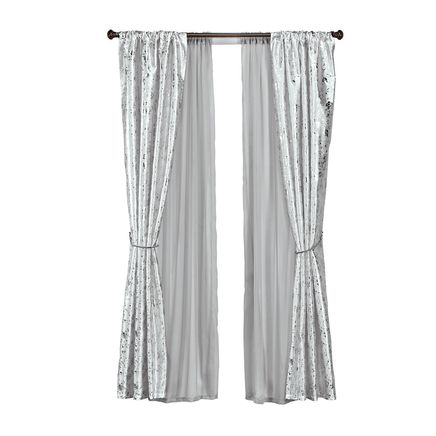 View product details for 6-Pc. Lustrous Faux Silk Window Curtain Set
