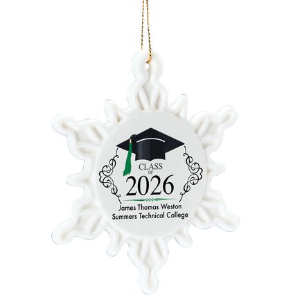 View product details for Personalized Graduation Porcelain Snowflake Ornament