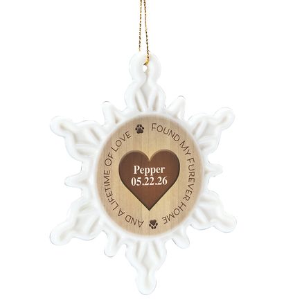 View product details for Personalized Pet Adoption Porcelain Snowflake Ornament