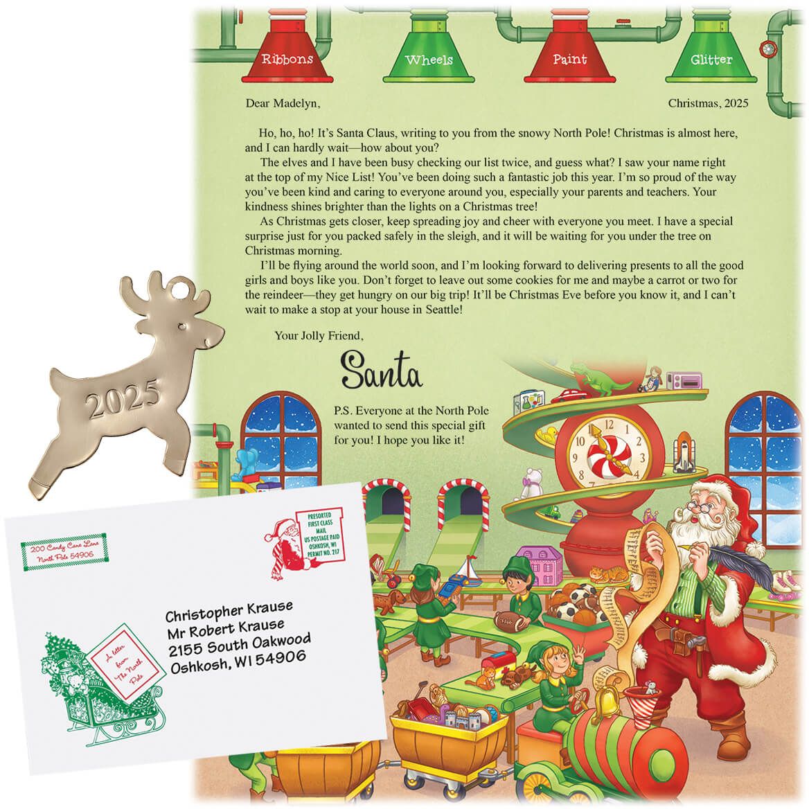 Personalized Letter From Santa and Ornament + '-' + 310285