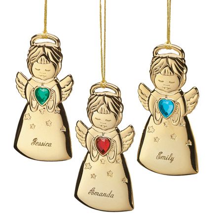 Personalized Angel with Heart Birthstone Ornament-311519