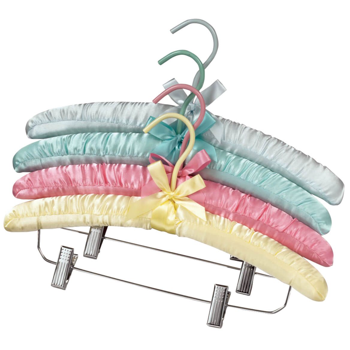 Satin Padded Hangers with Clips Set/4 + '-' + 312038