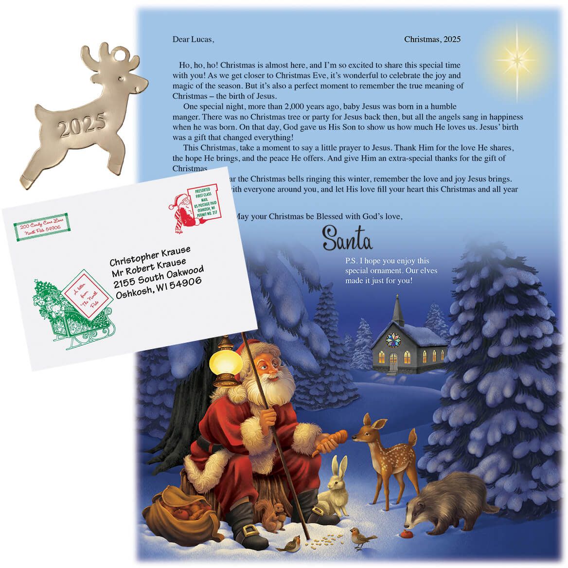 Personalized Inspirational Santa Letter and Ornament + '-' + 312650