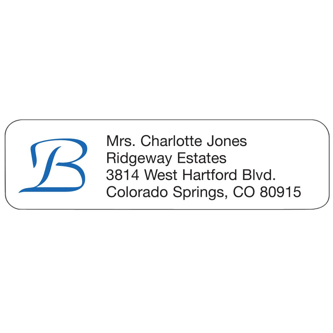 Script Initial Personalized Address Labels + '-' + 333167
