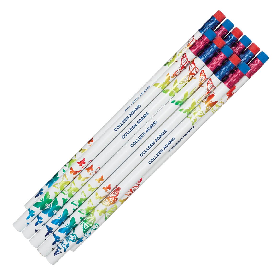 Personalized Butterfly Foil Pencils, Set of 12 + '-' + 335693