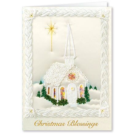 Personalized Satin Chapel Christmas Card Set of 20-342404