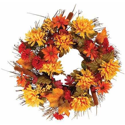 18" Fall Mum Wreath by OakRidge™-342425
