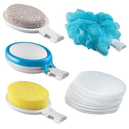 15 Piece Interchangeable Bath Sponges With Handle-342514