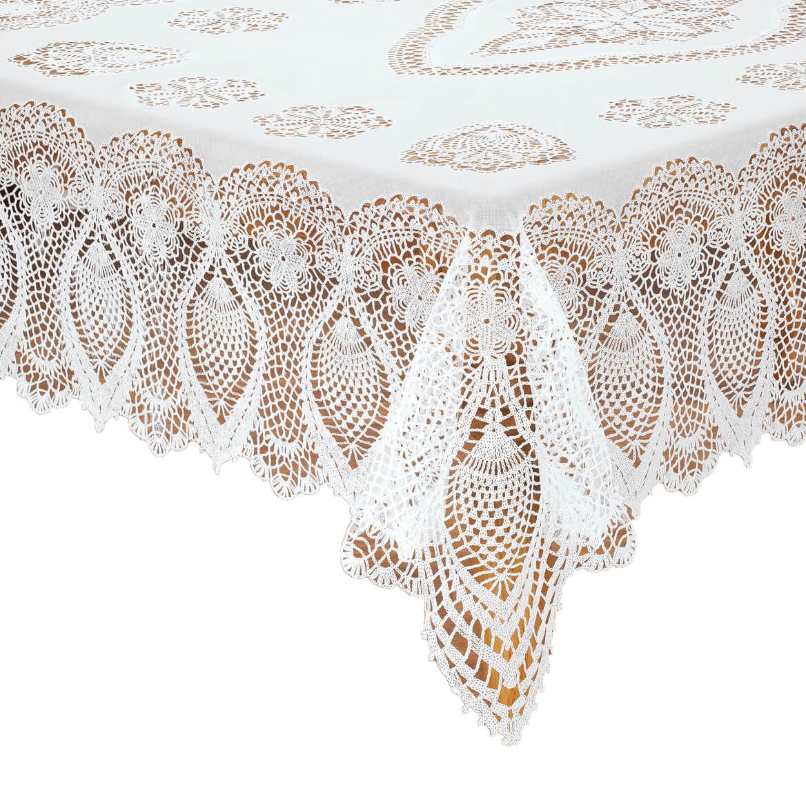 Crocheted Lace Vinyl Table Cover + '-' + 344657
