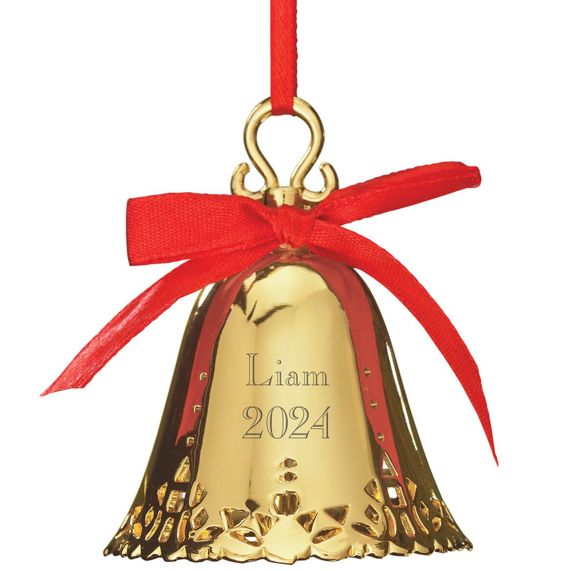 Personalized Gold Tone Plated Christmas Bell Ornament + '-' + 353280