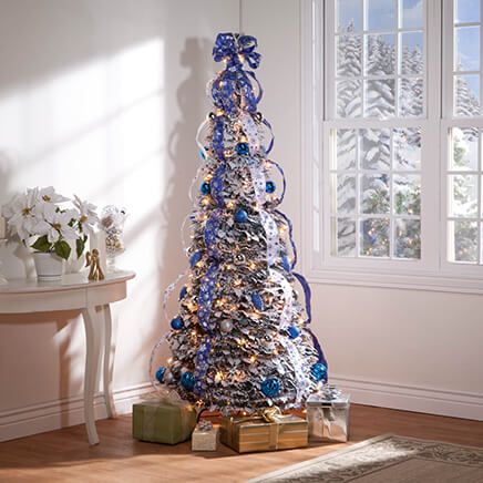 6' Snow Frosted Winter Style Pull-Up Tree by Holiday Peak™-356287