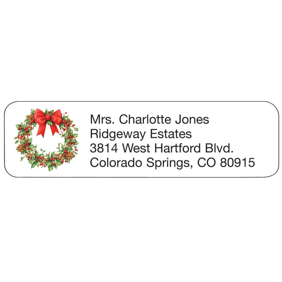 Personal Design Labels Holiday Wreath Set of 200 + '-' + 357759