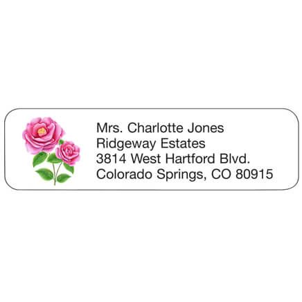 Personal Design Labels Pink Flowers-358941