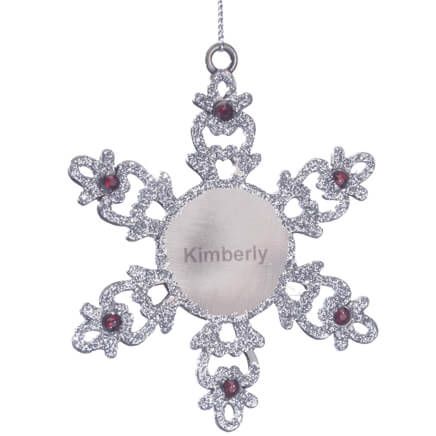 Personalized Birthstone Snowflake Pewter Ornament-360373