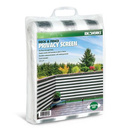 Green and White Striped Deck & Fence Privacy Screen-361217