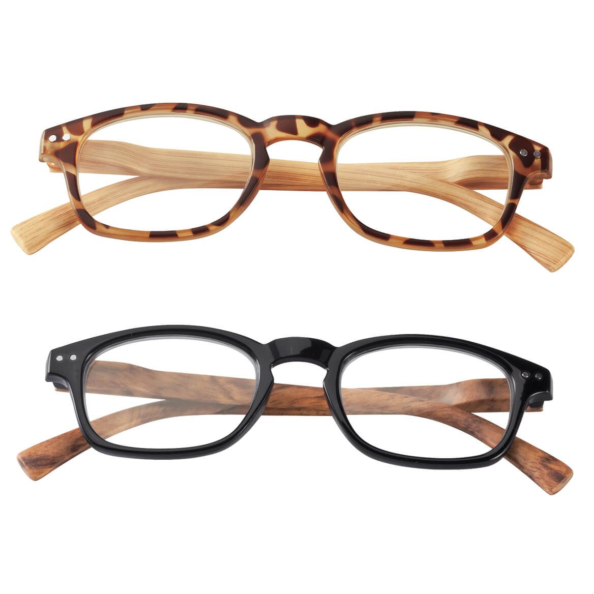 Reading Glasses with Wood Grain Bows, 2 Pair + '-' + 361737