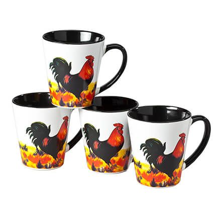 8 oz Rooster Mugs Set of 4-361968