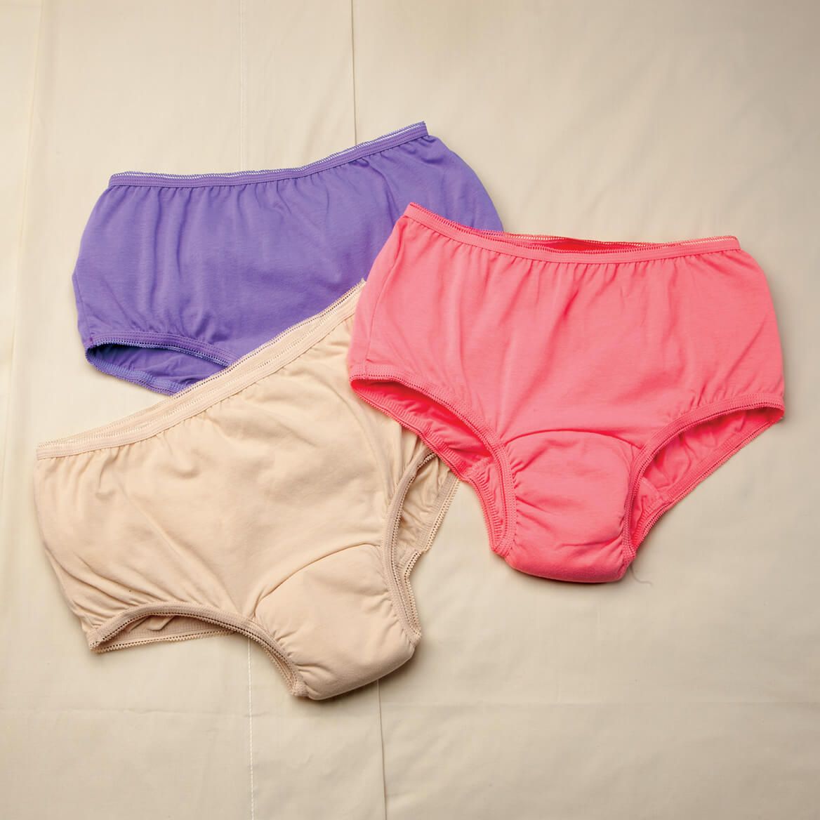 Women's 20 oz. Incontinence Briefs Assorted Colors, Set of 3