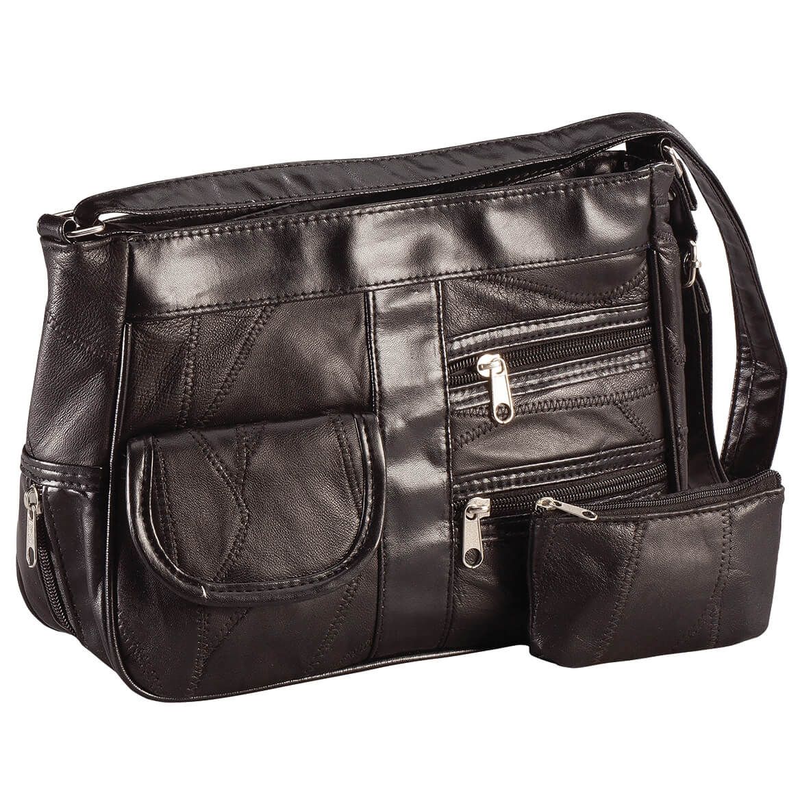 Lamb Leather Handbag, 2-Piece Set + '-' + 363214