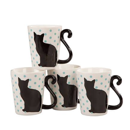 Cat Tail Mugs by Home Style Kitchen, Set of 4-363393