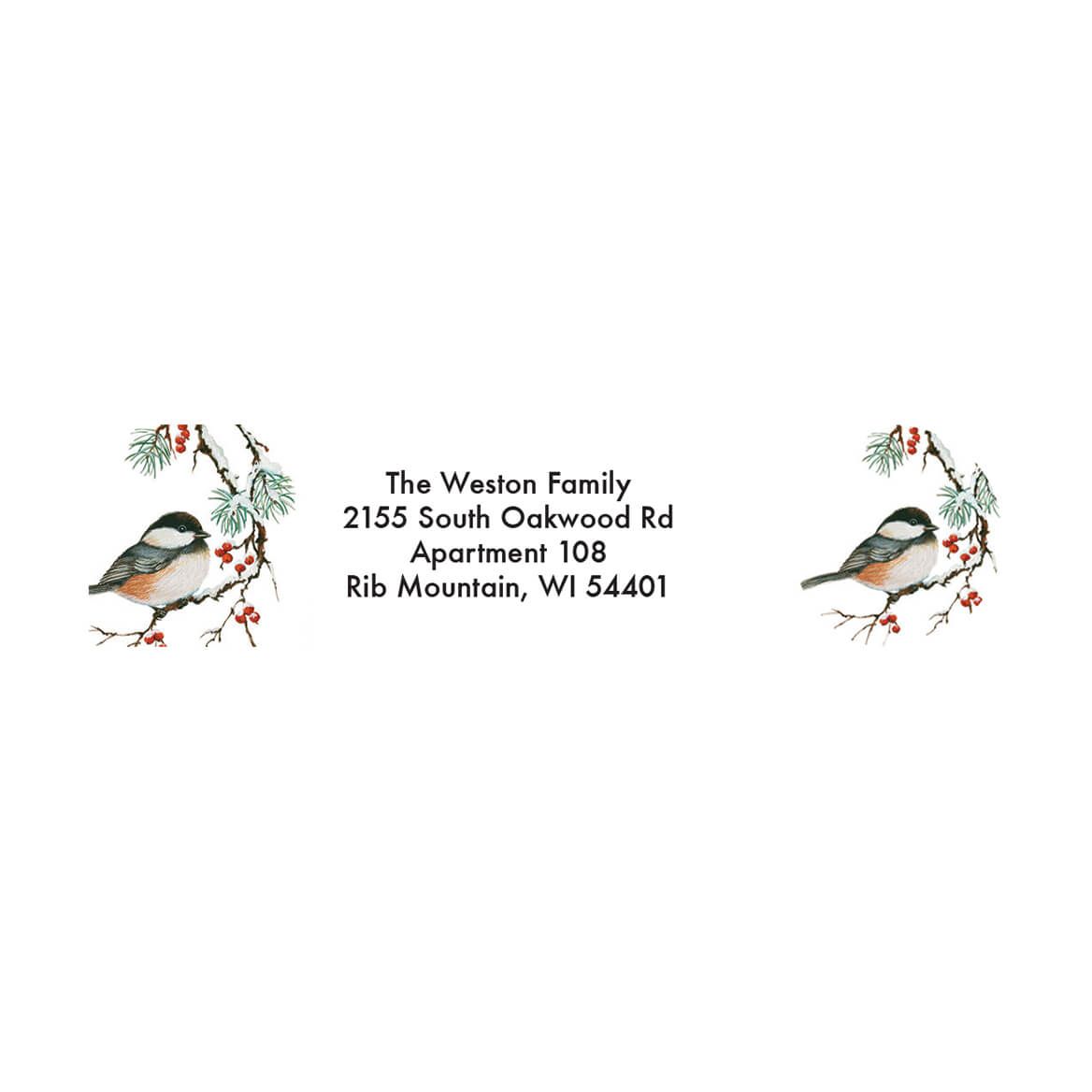 Personalized Christmas Chickadee Address Labels & Seal 20 + '-' + 364788