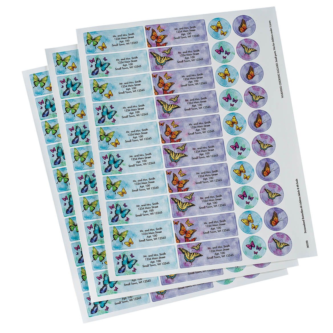 Personalized Butterflies Labels & Envelope Seals 60 + '-' + 365590