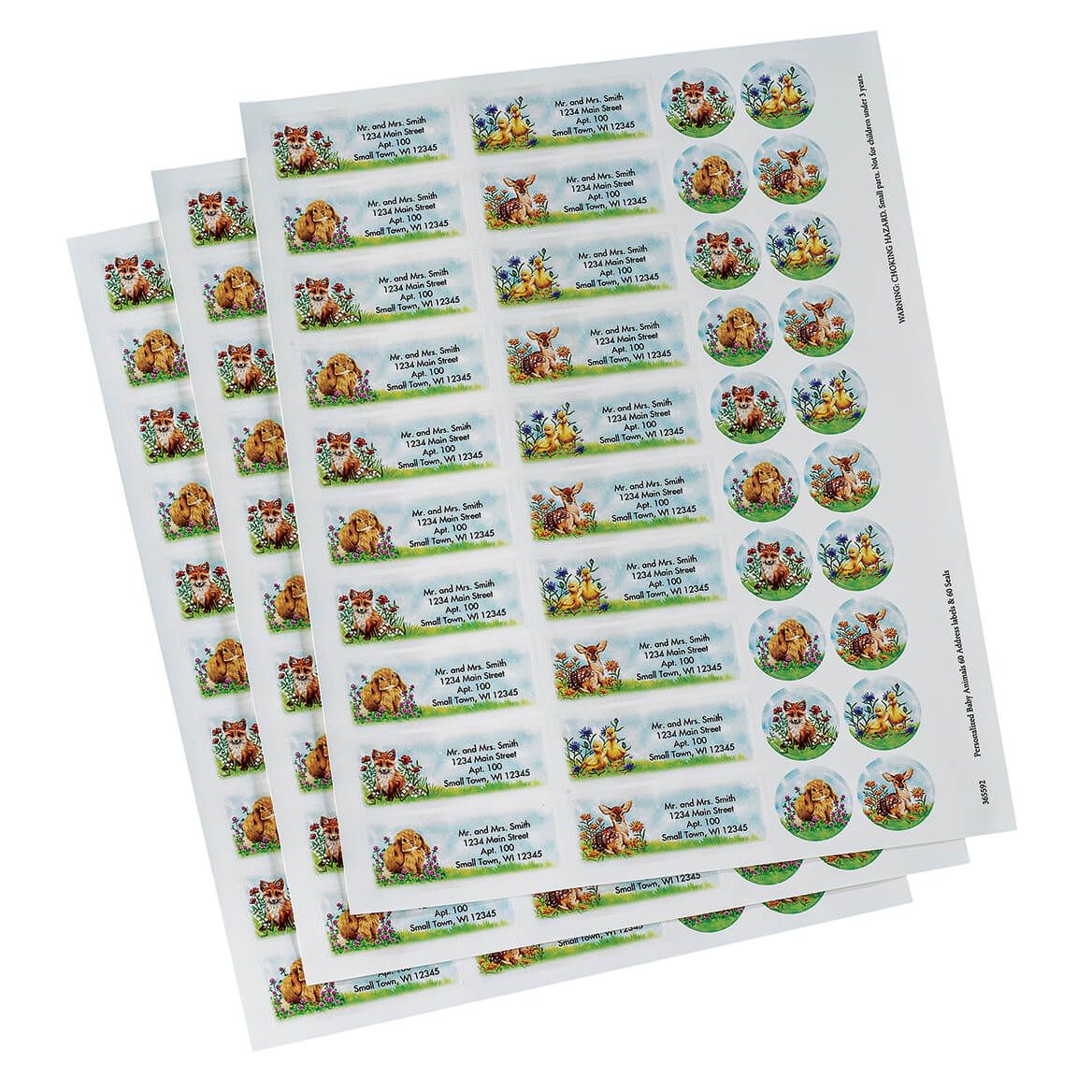 Personalized Baby Animals Labels & Envelope Seals 60 + '-' + 365592