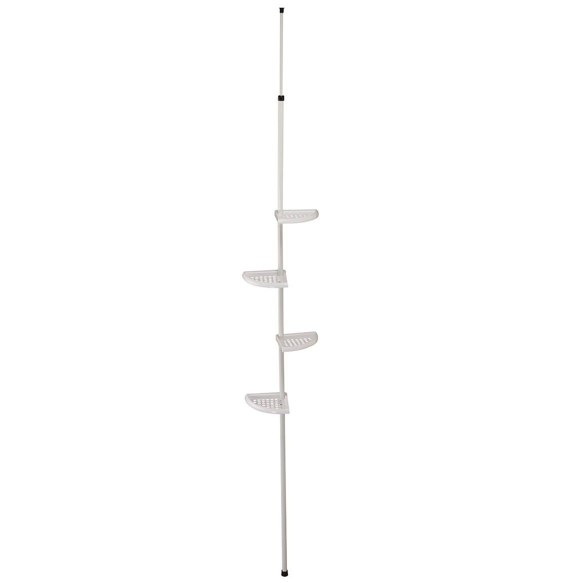 4-Tier Plastic Tension Pole Shelf by LivingSURE™ + '-' + 366049