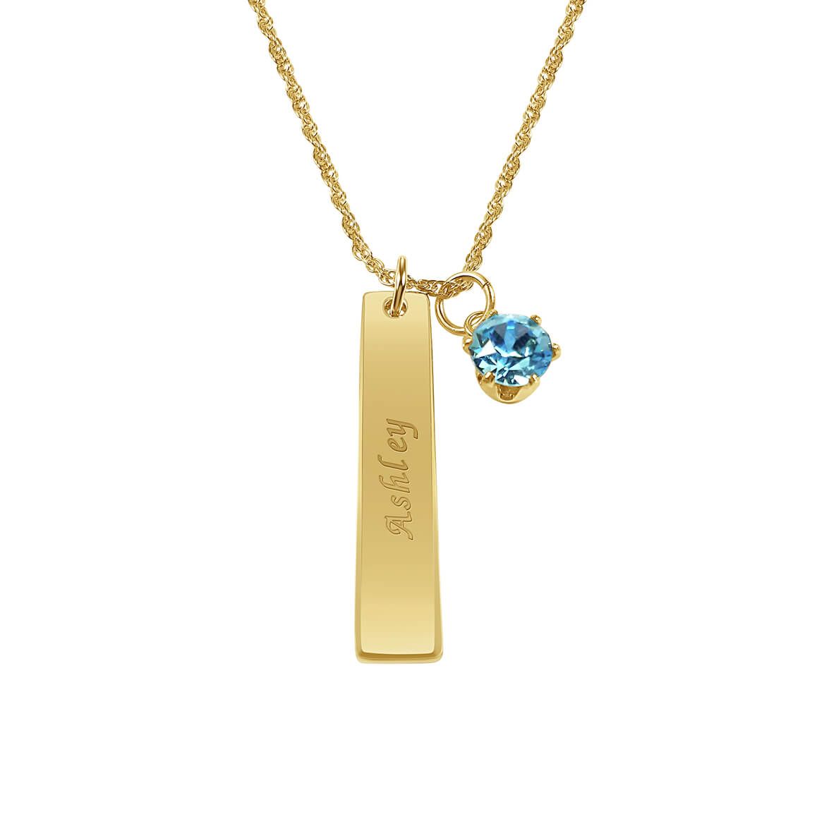 Personalized Ladies ID Pendant with Birthstone Charm + '-' + 366410