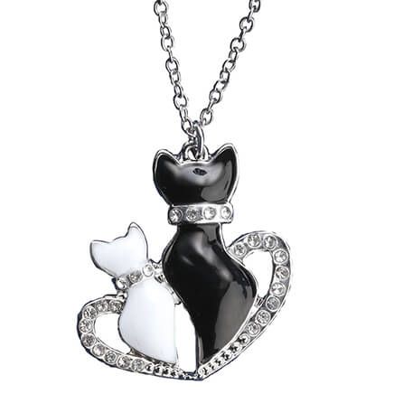 Kittens in Heart Necklace with Magnetic Clasp-367582
