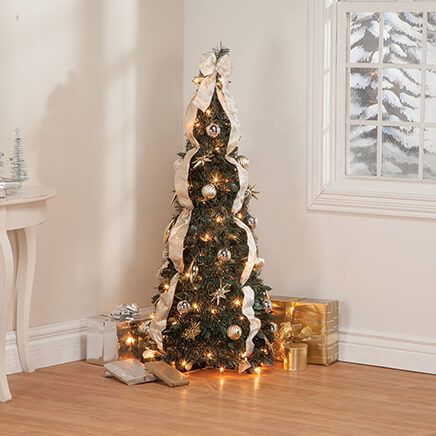 4' Silver & Gold Pull-Up Tree by Holiday Peak™     XL-368086