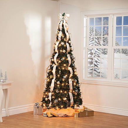7' Silver & Gold Pull-Up Tree by Holiday Peak™        XL-368088
